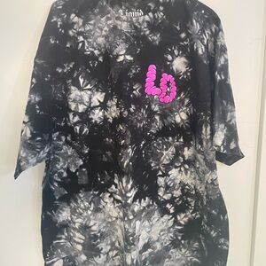 Black and White Tie-Dye Short Sleeve Tee Liquid Death